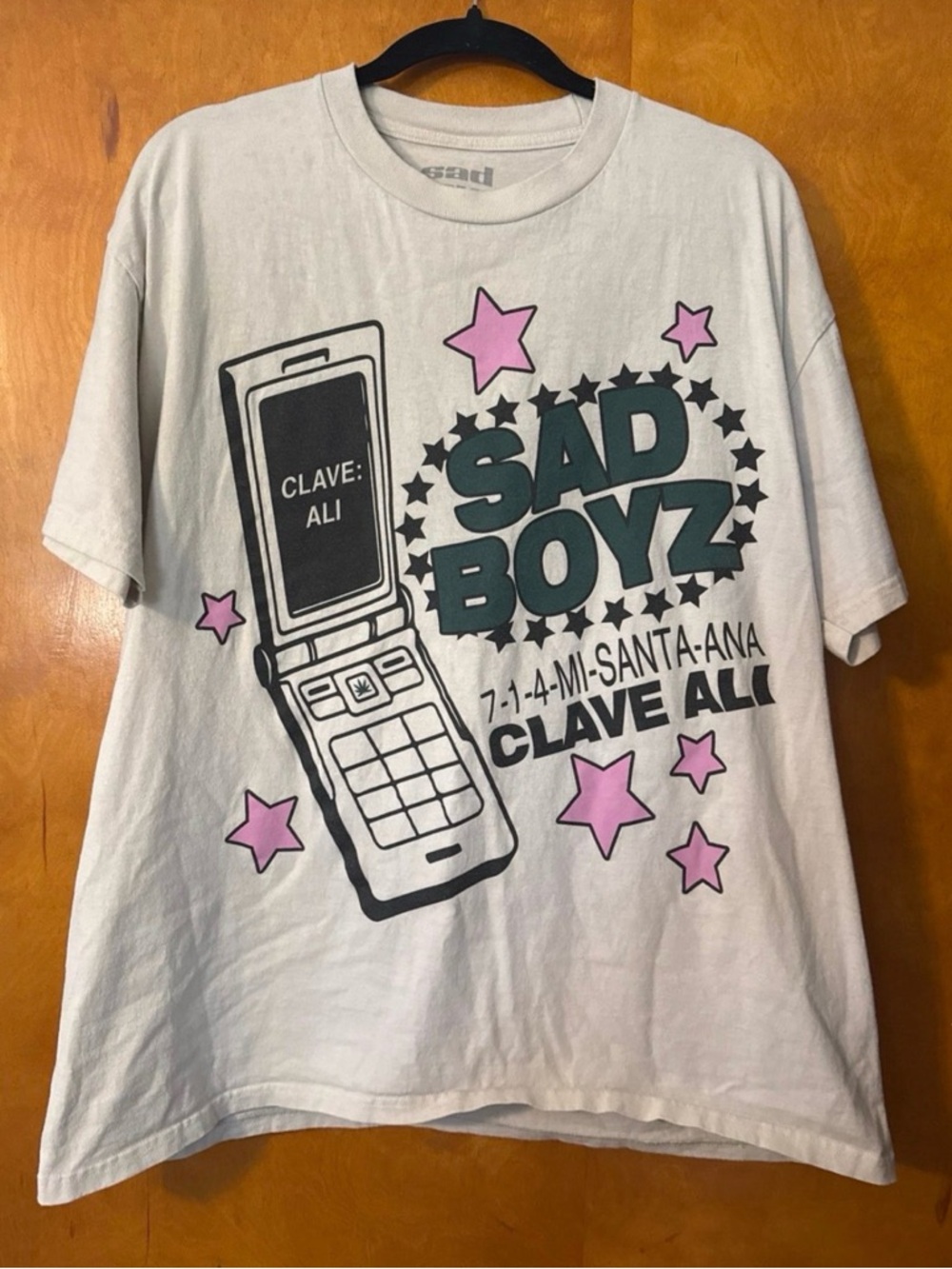 Sad Boyz Graphic Tee with Pink Stars